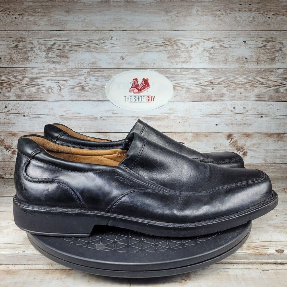 ECCO Seattle Loafers Men Size 11 Black Leather Comfort Slip On Shoes Extra Width